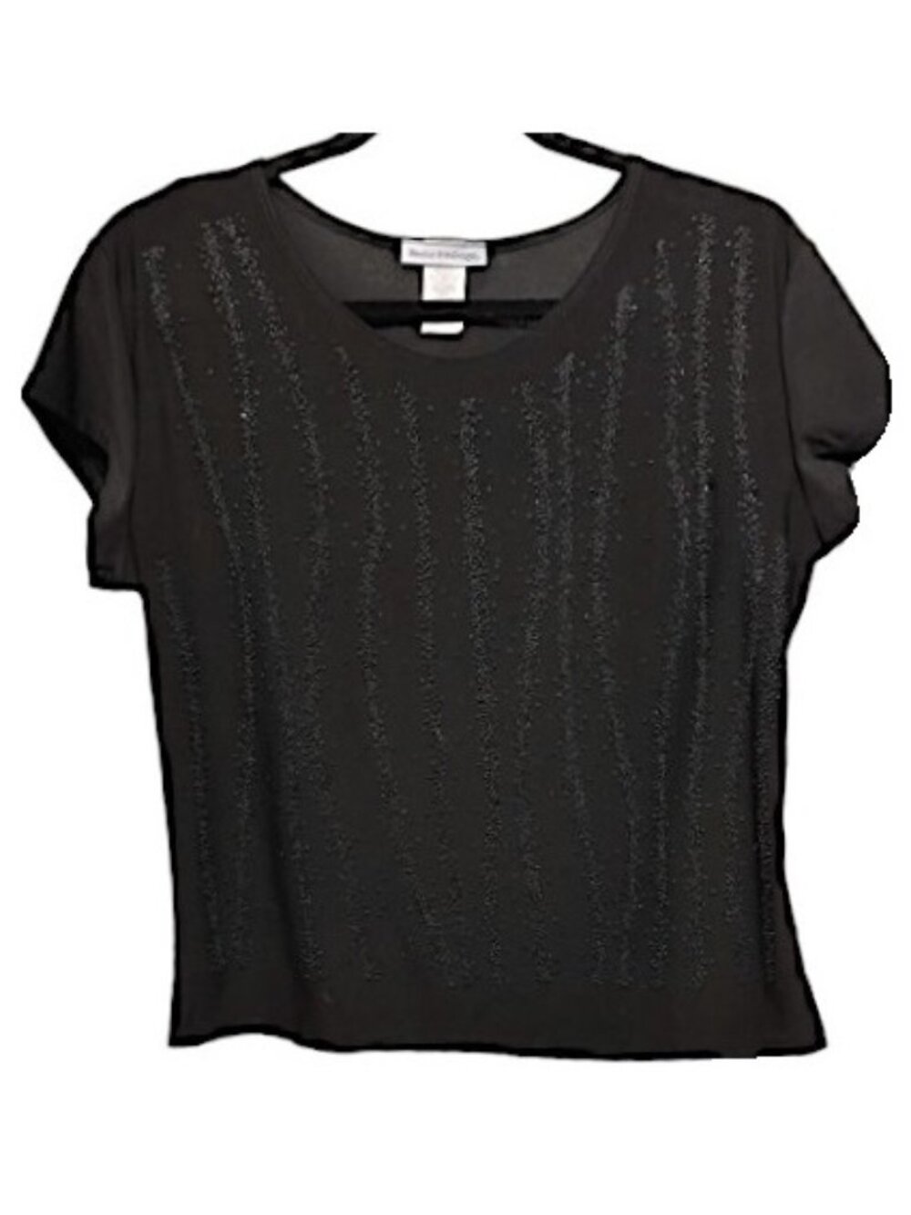 Bleeker & McDougal Black Sparkly Short Top Petite Large